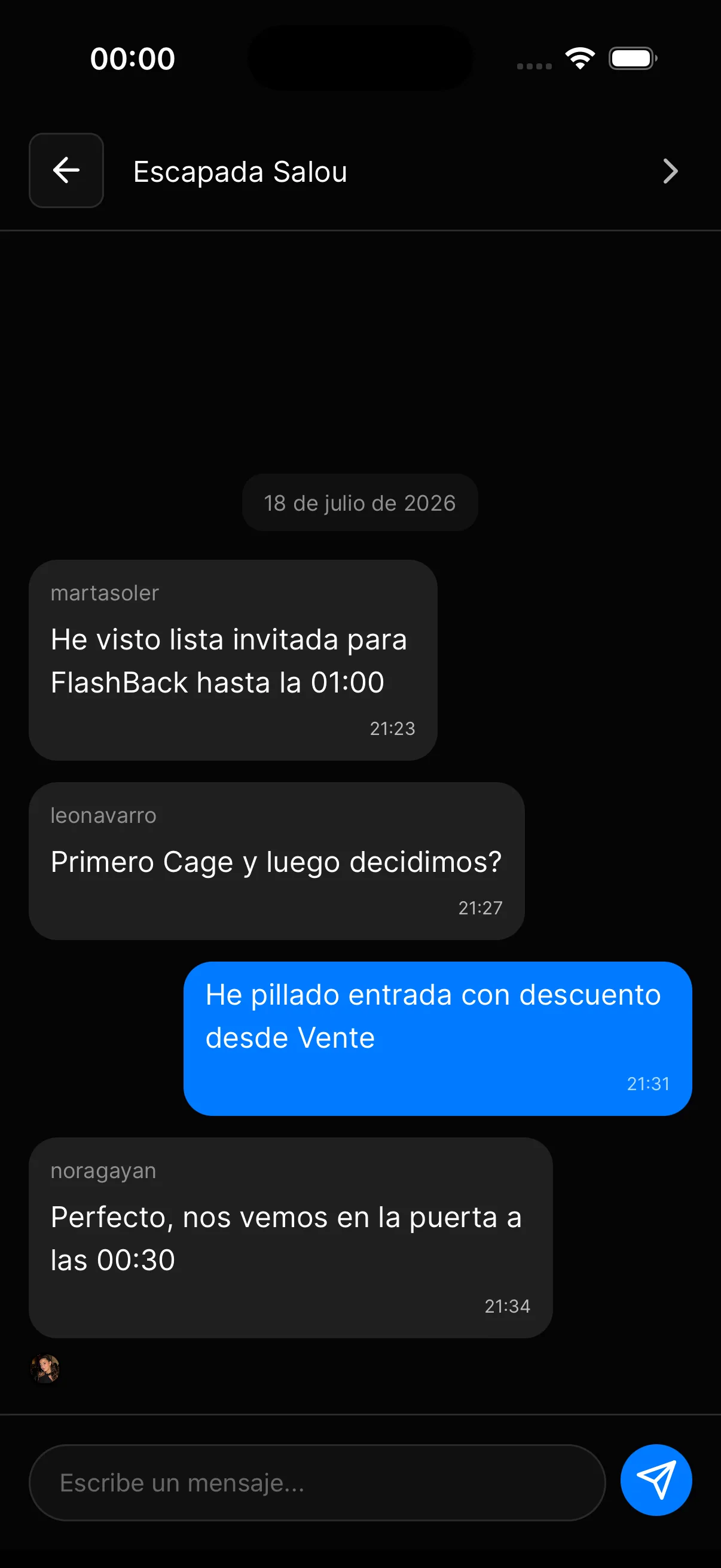 Messages page
